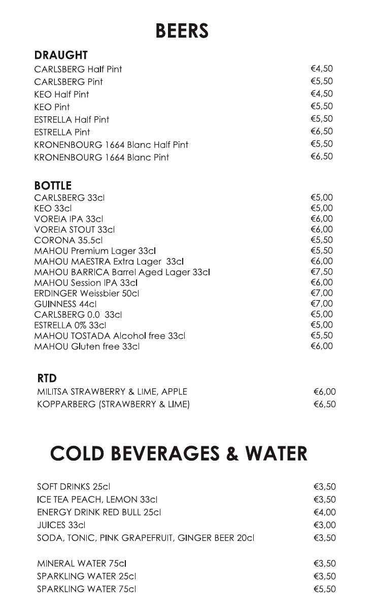 Drinks menu · page 8
