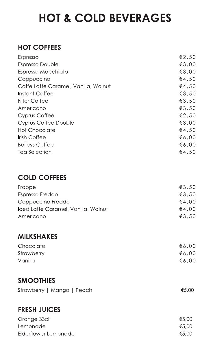 Drinks menu · page 9